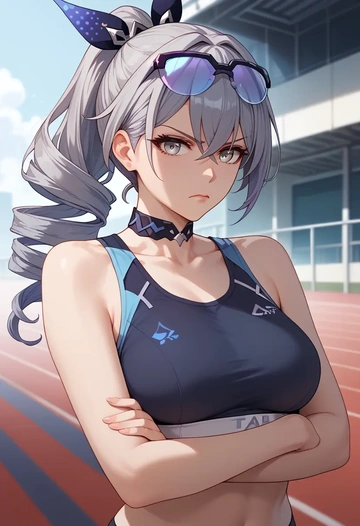 star rail,silver wolf,athletic,track suit  - AI generated anime art